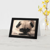 Happy Birthday Mops Puppy Dog Black Grußkarte Karte (Gelbe Blume)