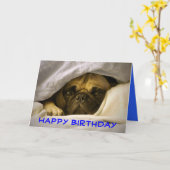 Happy Birthday Mops Puppy Dog Grußkarte Karte (Gelbe Blume)
