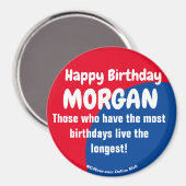 Happy Birthday MORGAN Magnet (Vorderseite/Rückseite)