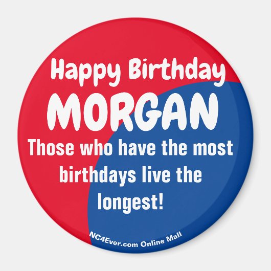 Happy Birthday MORGAN Magnet (Vorne)