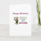 Happy Birthday Mother AR Card Karte (Vorderseite)