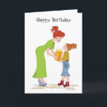 Happy Birthday Mother Card Karte<br><div class="desc">Ein kleines Mädchen,  das ihrer Mutter am Geburtstag ein Geschenk macht.</div>
