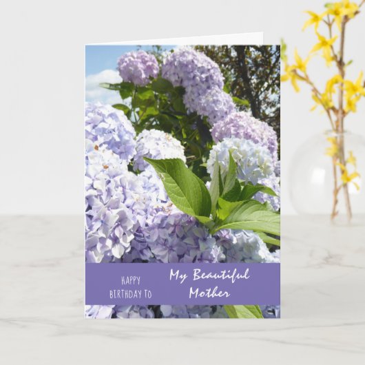 Happy Birthday Mother Hydrangea Flowers Karte (Gelbe Blume)