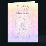 Happy Birthday Mother in Law Fairy Design Karte<br><div class="desc">Schöne Moonstone Fairy Design Happy Geburtstagsmutter in Law Grußkarte.</div>