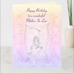 Happy Birthday Mother in Law Fairy Design Karte<br><div class="desc">Schöne Moonstone Fairy Design Happy Geburtstagsmutter in Law Grußkarte.</div>