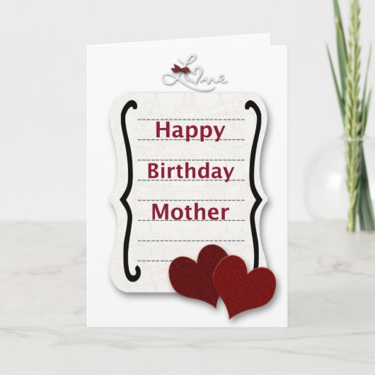 Happy Birthday Mother Liebe Note Karte (Vorderseite)