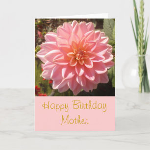 Happy Birthday Mother Pink Dahlia Personalize Karte