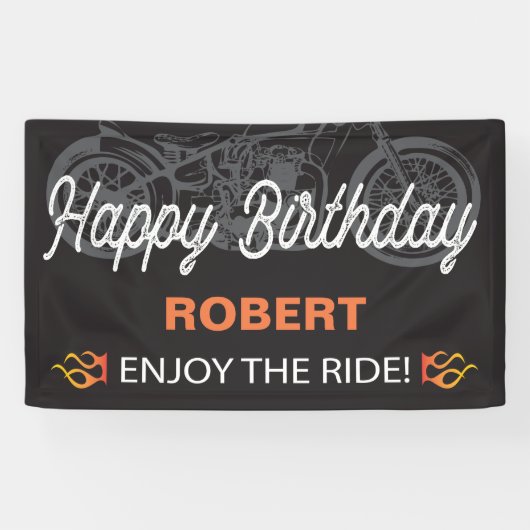 Happy Birthday Motorrad-Image für Banner (Horizontal)