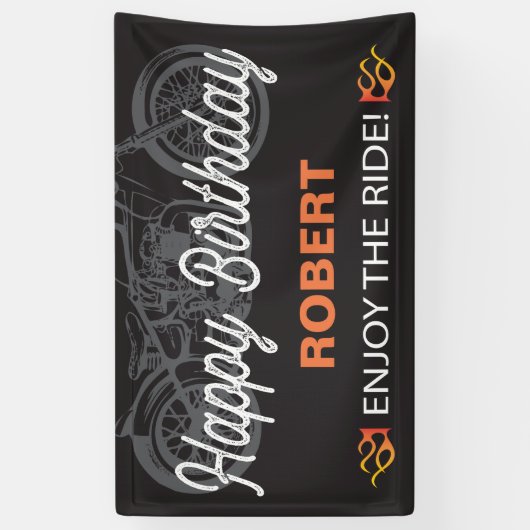 Happy Birthday Motorrad-Image für Banner (Vertikal)