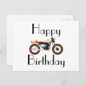 Happy Birthday Motorrad Postcard Postkarte (Vorne/Hinten)