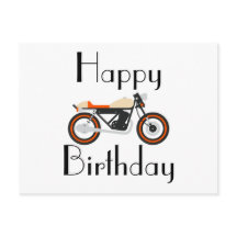 Happy Birthday Motorrad Postcard