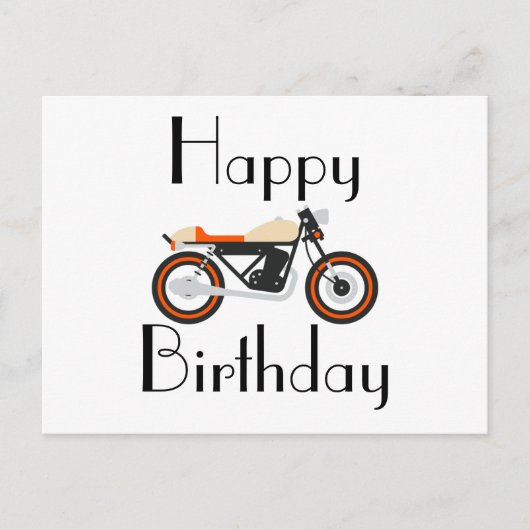 Happy Birthday Motorrad Postcard Postkarte (Vorderseite)