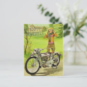 HAPPY BIRTHDAY MOTORRAD POSTKARTE (Stehend Vorderseite)