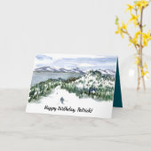 Happy Birthday Mountain Skiing Winter Snow Karte (Gelbe Blume)