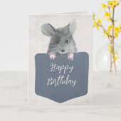 Happy Birthday Mouse in Pocket Karte (Gelbe Blume)