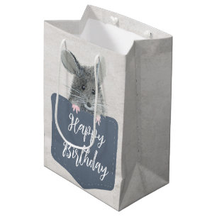 Happy Birthday Mouse in Pocket Mittlere Geschenktüte