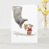 Happy Birthday Mouse und Elephant Karte (Gelbe Blume)