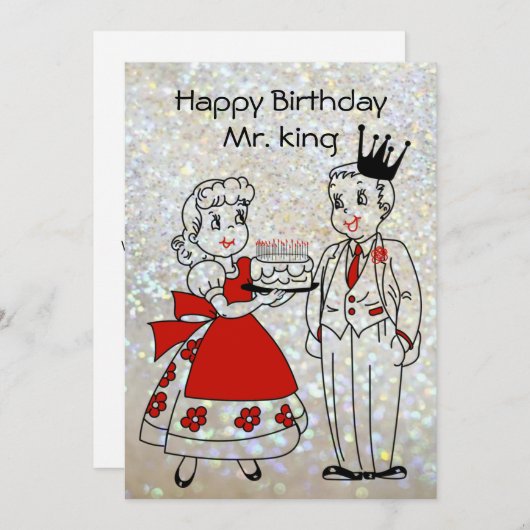 Happy Birthday Mr. King Funny Birthday Card (Vorne/Hinten)