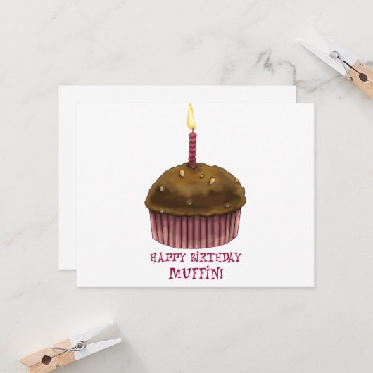 Happy Birthday Muffin Karte (Vorderseite/Rückseite Beispiel)
