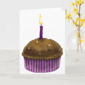 Happy Birthday Muffin Karte (Gelbe Blume)