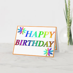 Happy Birthday Multi Color Card Feiertagskarte