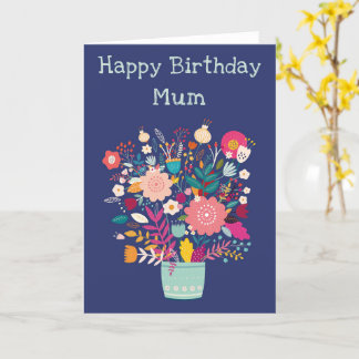 Happy Birthday Mum Colorful Blume Card Karte