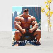 Happy Birthday Muscleman Karte (Gelbe Blume)