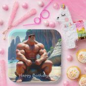 Happy Birthday Muscleman Pappteller (Party)