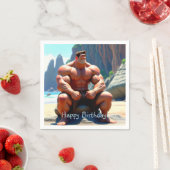 Happy Birthday Muscleman Serviette (Beispiel)