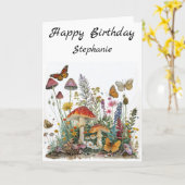 Happy Birthday Mushroom Blume Märchen Karte (Gelbe Blume)