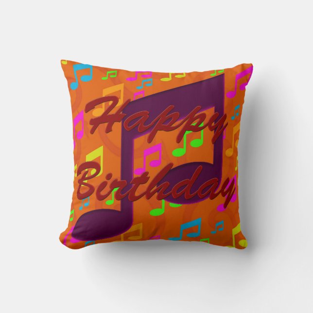 Happy Birthday - Music Throw Pillow Kissen (Vorderseite)