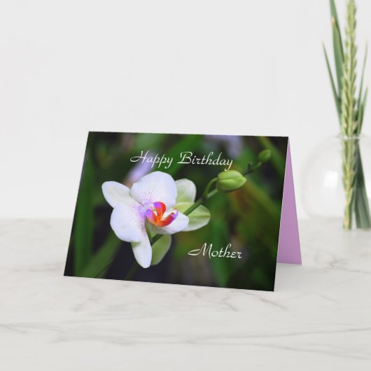 Happy Birthday Mutter Phalaenopsis Orchid Card Karte (Vorderseite)