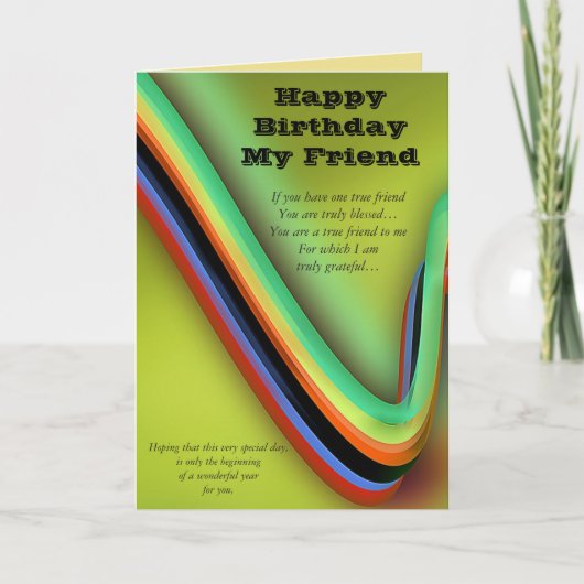 Happy Birthday My Friend Karte (Vorderseite)