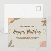 happy birthday my friend postkarte (Vorne/Hinten)