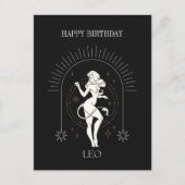 Happy Birthday Mystic Leo Zodiac Horoscope Postkarte (Vorderseite)