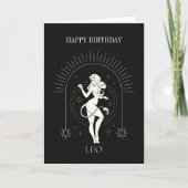 Happy Birthday Mystic Leo Zodiac Horoskop Card Einladung (Vorderseite)