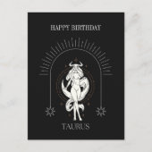 Happy Birthday Mystic Taurus Zodiac Horoscope Postkarte (Vorderseite)