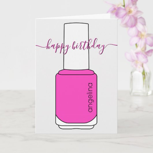 Happy Birthday Nail polish art Karte (Orchidee)