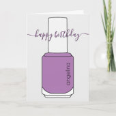 Happy Birthday Nail polish art lila Card Karte (Vorderseite)