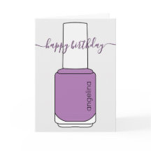 Happy Birthday Nail polish art lila Card