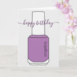 Happy Birthday Nail polish art lila Card Karte