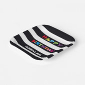 Happy Birthday Name Bright farbenfrohe Lebensmitte Pappteller (Gewinkelt)