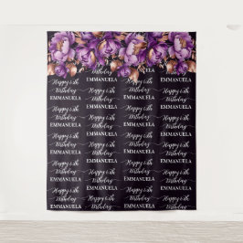 Happy Birthday Name Collage Foto Hintergrund Wandteppich