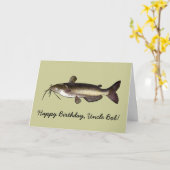 Happy Birthday Name Customizable Catfish Karte (Gelbe Blume)