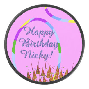 Happy Birthday Name Eishockey Puck