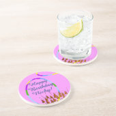 Happy Birthday Name Getränkeuntersetzer (Seite)