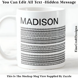 Happy Birthday & Name Hidden Message 093B Coffee  Kaffeetasse