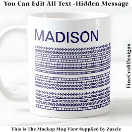 Happy Birthday & Name Hidden Message 093Bl Kaffeetasse