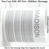 Happy Birthday & Name Hidden Message 093Gr Kaffeetasse