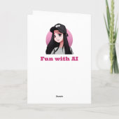 Happy Birthday (Name hinzufügen) Anime Girl Karte (Rückseite)